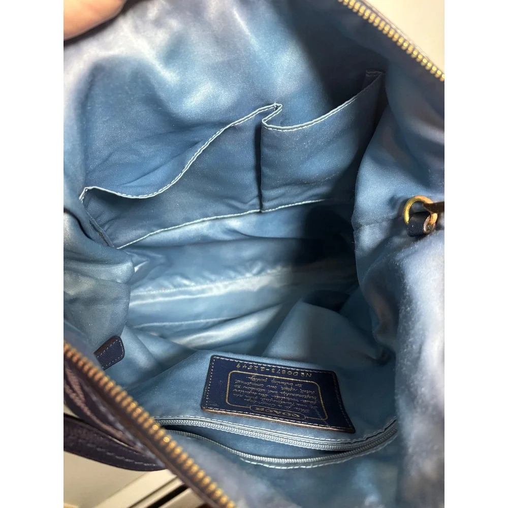 Coach Legacy Signature Denim Hobo Bag Y2K Navy Blue Style 12549